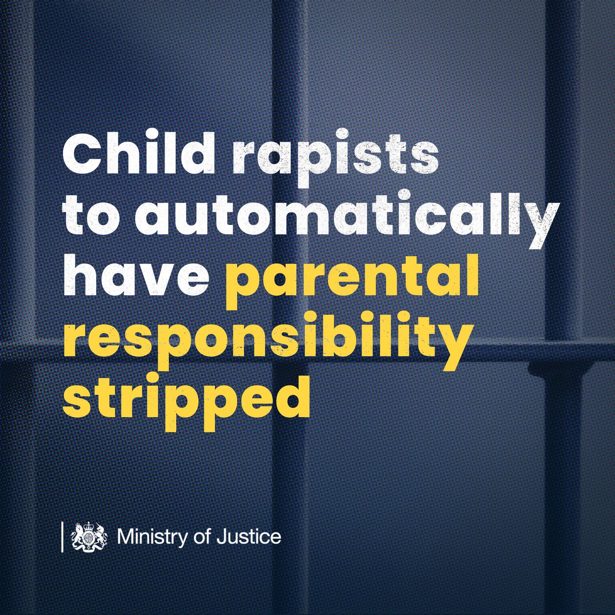 Vile abusers will have their parental responsibilities automatically suspended, under new laws. An amend to the Criminal Justice Bill will mean that once sentenced, child rapists will be prevented from making decisions about their own children’s lives. gov.uk/government/new…