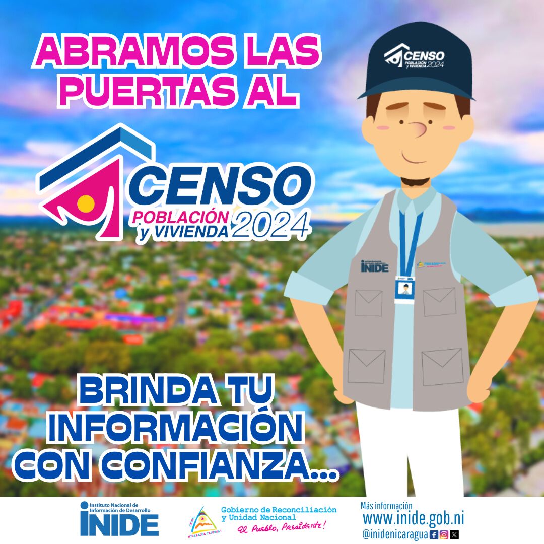 ¡Brinda tu información con confianza y ayúdanos a crear un retrato preciso de Nicaragua! 🇳🇮🏡 

#Nicaragua #Censos2024 #INIDE