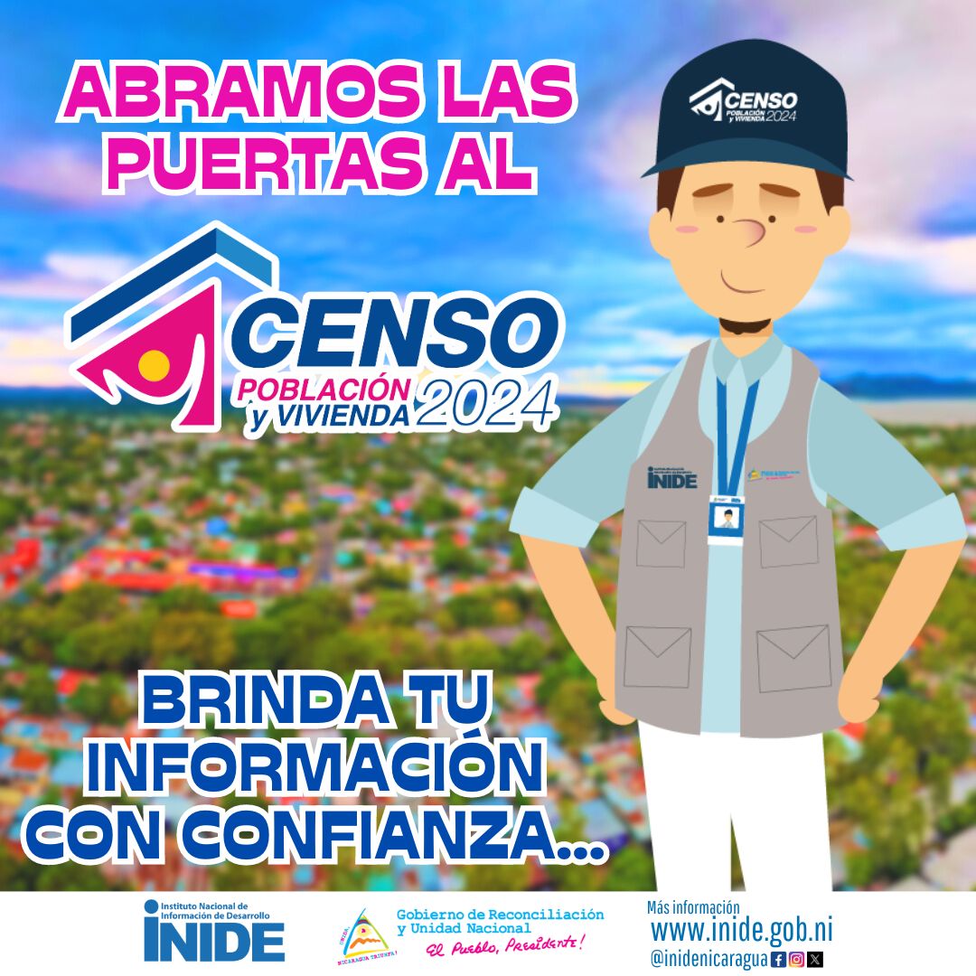 ¡Brinda tu información con confianza y ayúdanos a crear un retrato preciso de Nicaragua! 🇳🇮🏡 #Nicaragua #Censos2024 #INIDE