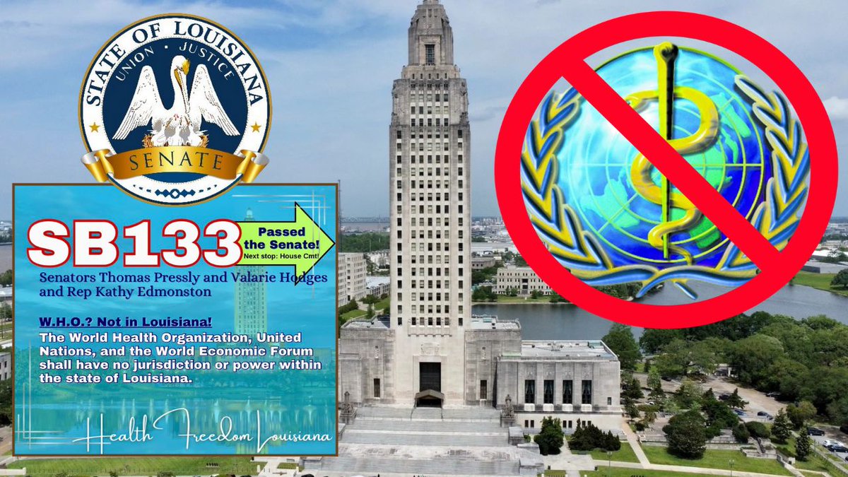 Les sénateurs de l’État de Louisiane, aux États-Unis, ont adopté à l’unanimité le projet de loi 133, par 37 voix contre 0, qui empêchera les organisations internationales comme l’Organisation mondiale de la santé d’avoir un quelconque pouvoir dans l’État : bityl.co/PO4t