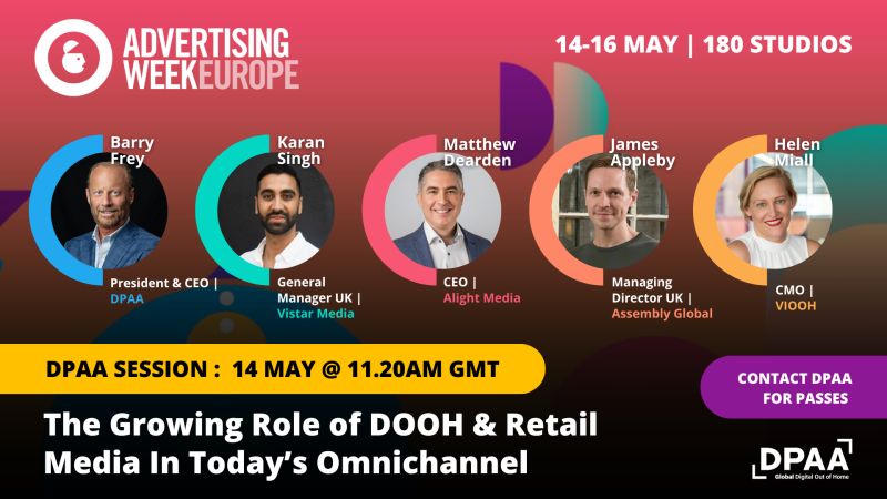 Join @matthewdearden, @DPAAglobal  and a panel of experts at @advertisingweek discussing the growing role of DOOH and retail media networks in today's omnichannel mix.
Tuesday 14th May at 11:40 in the Innovation Zone.
zurl.co/rXEG 
#dooh #digitalretailmedia #AWEurope