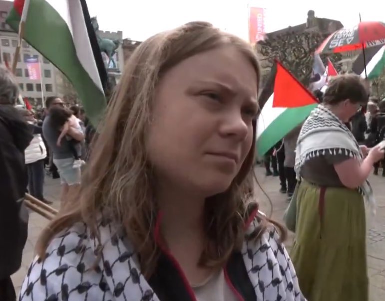 Greta Thunberg llama a Eurovisión el 'Festival de la Canción sobre el Genocidio'. La extremista climática se unió a los manifestantes pro Palestina en Malmo, Suecia, exigiendo que la cantante israelí de 20 años sea expulsada por su nacionalidad. ¿Qué opinas de la loca Greta