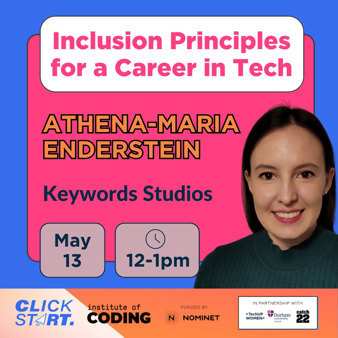 We're excited to welcome Athena for our next guest speaker session! She's a diversity, equity and inclusion expert currently working in the gaming sector. 💙 #TUWClickStart24 #TechUPWomen24 #DiversityinTech