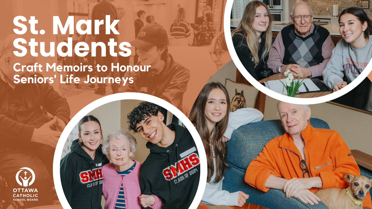 ✨Grade 12 at @StMarkOCSB embarked on a heartwarming memoir writing project, capturing the life stories of seniors at a residence. Through this initiative, they celebrated the power of storytelling and forged new community connections!🙏#ocsbBeCommunity 🔗ocsb.ca/2024/05/10/st-…