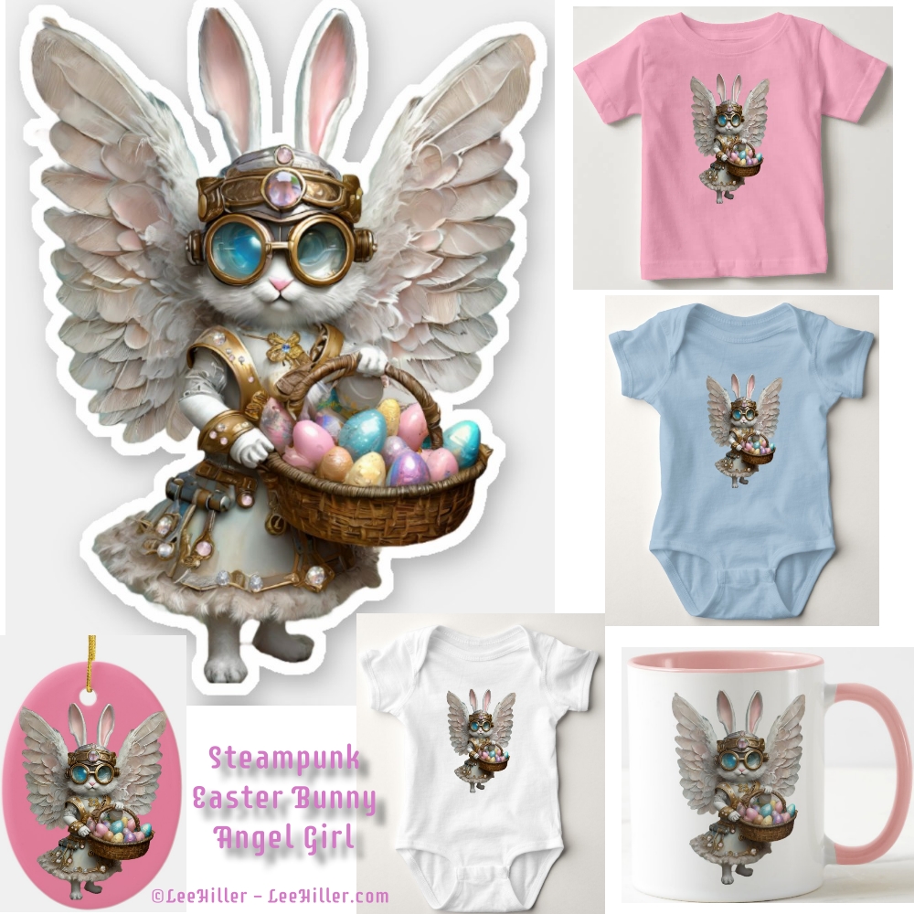 🐰⚔️🐰⚔️🐰
Steampunk Sweet Little Easter Bunny Angel Girl Gifts
zazzle.com/store/leehille…

#EasterRabbit #EasterEggs #Easter #EasterBunny #Angel #gifts #giftideas #steampunk #art #holidaygifts #babygirl #babyboy #babyshower #stickers #mugs #tshirts #babyclothing #babyonepiece