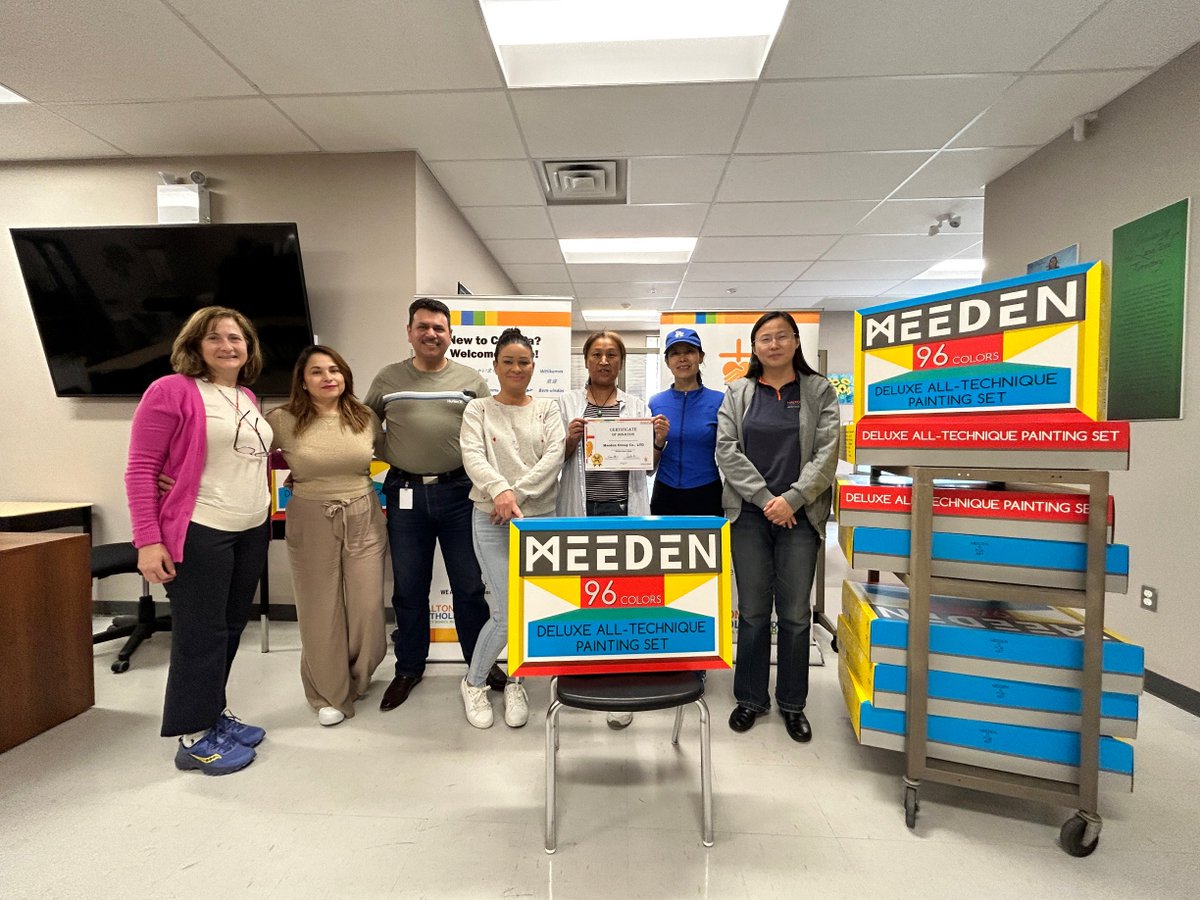 Thank you <a href="/meedenart/">Meeden</a> for your generous donation of art supplies to the Welcome Centre. Your support will greatly benefit our Newcomer students, allowing them to explore their creativity and flourish in their artistic endeavors. We are incredibly grateful for your contribution.
