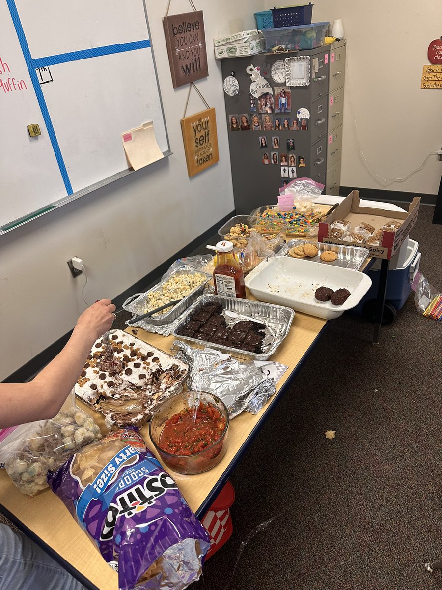In English 6, we created our own recipe book. I told the kids that they could make their recipe and bring it… AND WOW! McLean burgers, Oreo shakes, shepherd’s pie, watermelon fries &amp; dip.. and much more! Looks like I won’t be needing my lunch today! This is so awesome!😍
