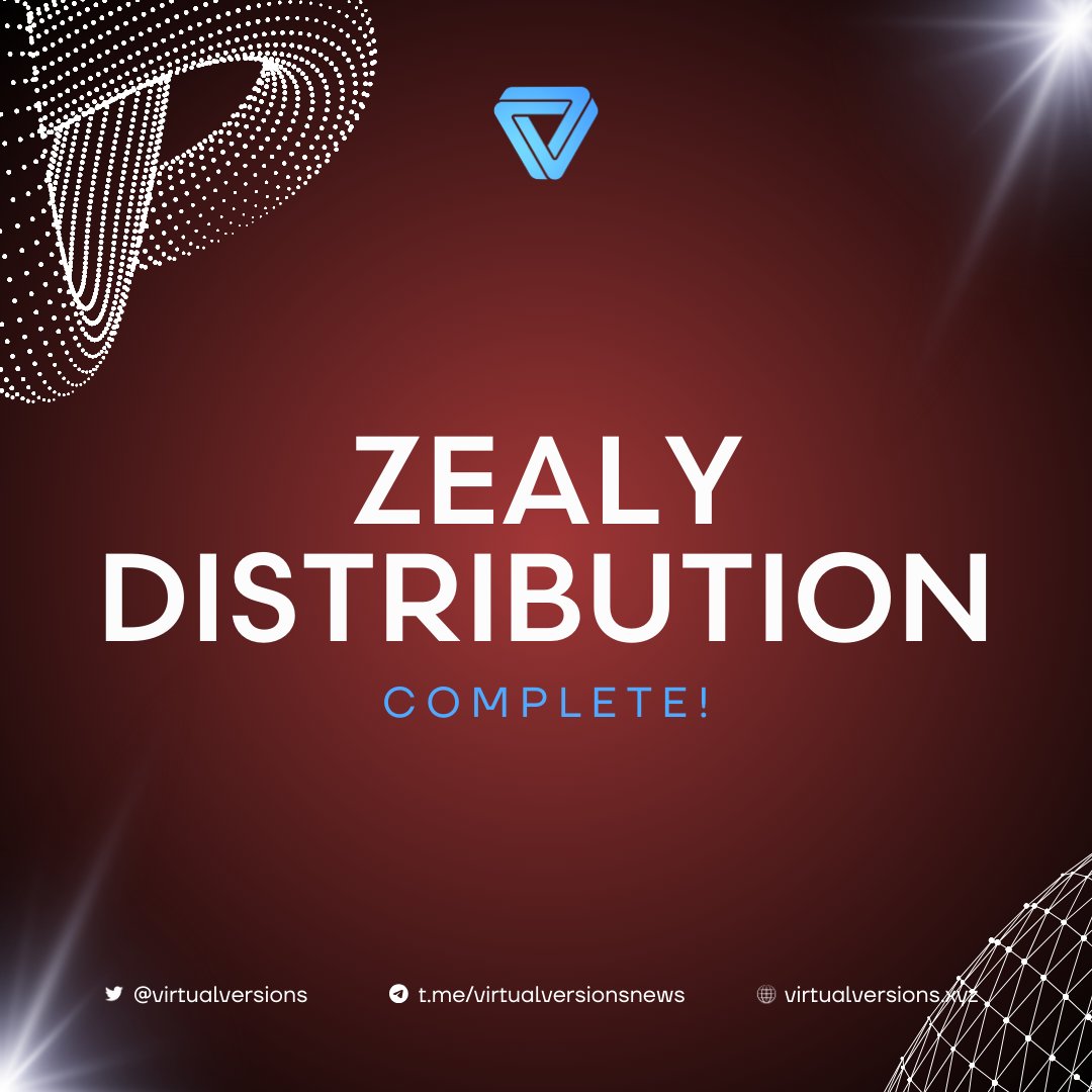 🎉 Zealy Distribution Complete! 🎉 Attention to all the top 500 Zealy participants from our recent airdrop: Your $VV tokens are now safely nestled in your wallets linked to Zealy! (BSC CHAIN) Big thanks to everyone for being part of this thrilling journey. This is just the