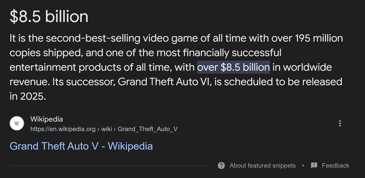 I'm sure someone can do the math on this but I don't think the games biz has enough money inside it for Xbox to make their money back on ActiBlizz. Like take GTAV. It released across 3 generations and a pandemic over 11 years? Microsoft would need like 10 years of this, a year.