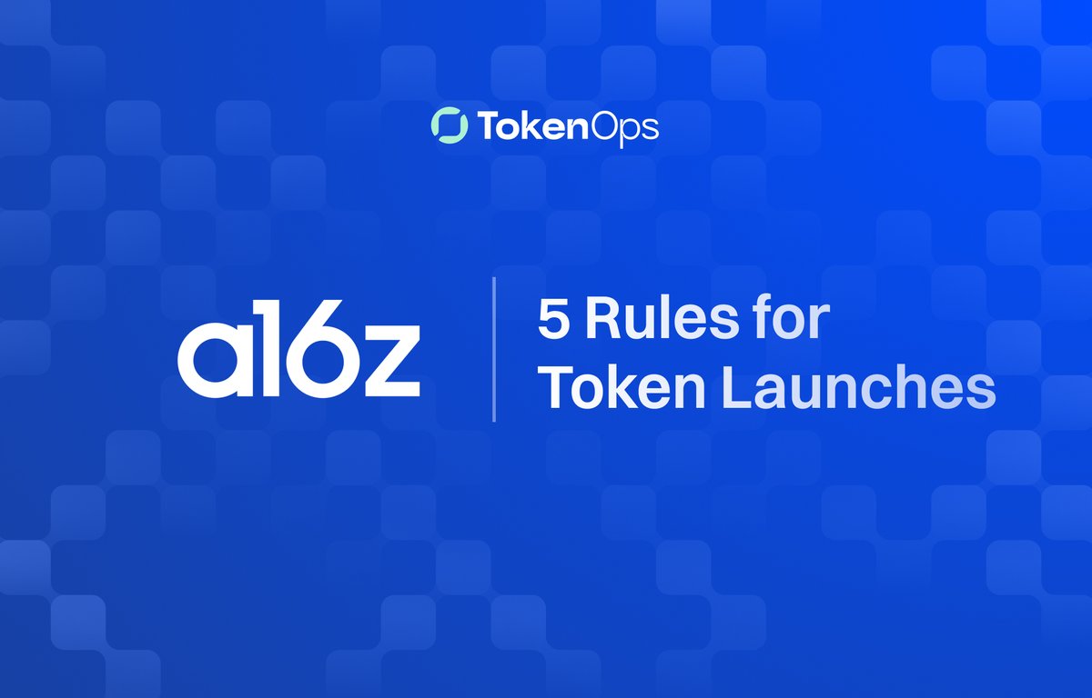 TokenOps.xyz (@tokenops_xyz) on Twitter photo 🚀 Exploring Token Launch Rules! 📘 Inspired by <a href="/a16zcrypto/">a16z crypto</a>'s insights, we're unpacking the '5 Rules for Token Launches' today. Essential for anyone in crypto. Let's dive in! 🚀 Exploring Token Launch Rules! 📘 Inspired by <a href="/a16zcrypto/">a16z crypto</a>'s insights, we're unpacking the '5 Rules for Token Launches' today. Essential for anyone in crypto. Let's dive in!
