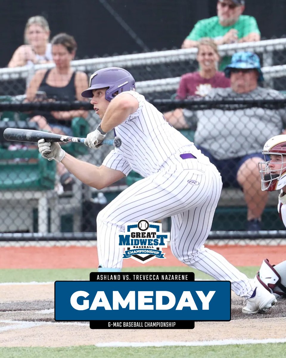 Great Midwest Baseball Championship 🏆 No. 1 Ashland vs. No. 4 Trevecca Nazarene 📺 greatmidwestdigitalnetwork.com 📶 goashlandeagles.com/sidearmstats/b… ⏰ 2 P.M. ET 📍Prasco Park