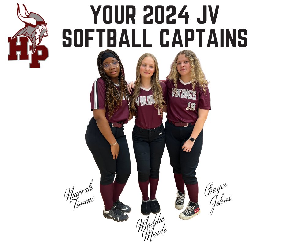 Your 2024 JV Softball team captains. #hazelparkschools #GoVikings