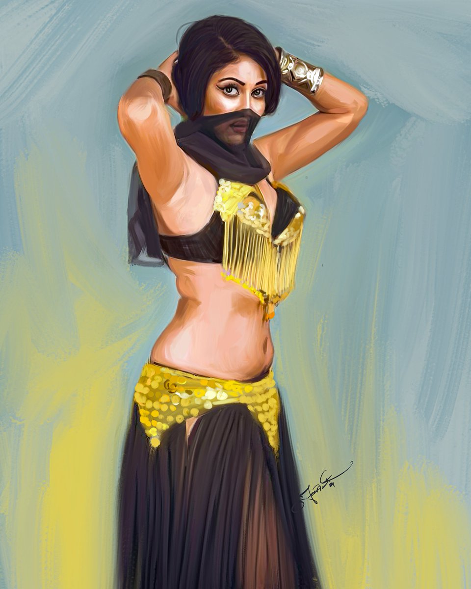 Beautiful Belly Dancer Girl Painting 2024 #Oilpainting #beautifulgirl