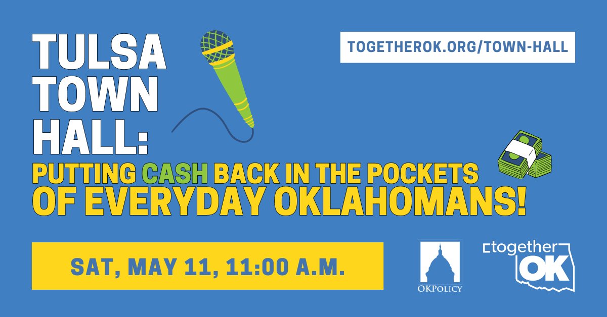 SATURDAY IN TULSA: Join Together OK &amp; <a href="/OKPolicy/">Oklahoma Policy Institute</a> for a brief town hall to talk about real tax relief solutions. 

Learn more: togetherOK.org/Town-Hall