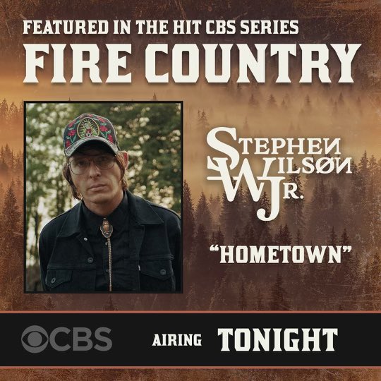 thank you @FireCountryCBS for bringing my Hometown to yours. watch Fire Country on CBS tonight to hear ‘Hometown’. grateful for it all. 💜🦉🤍