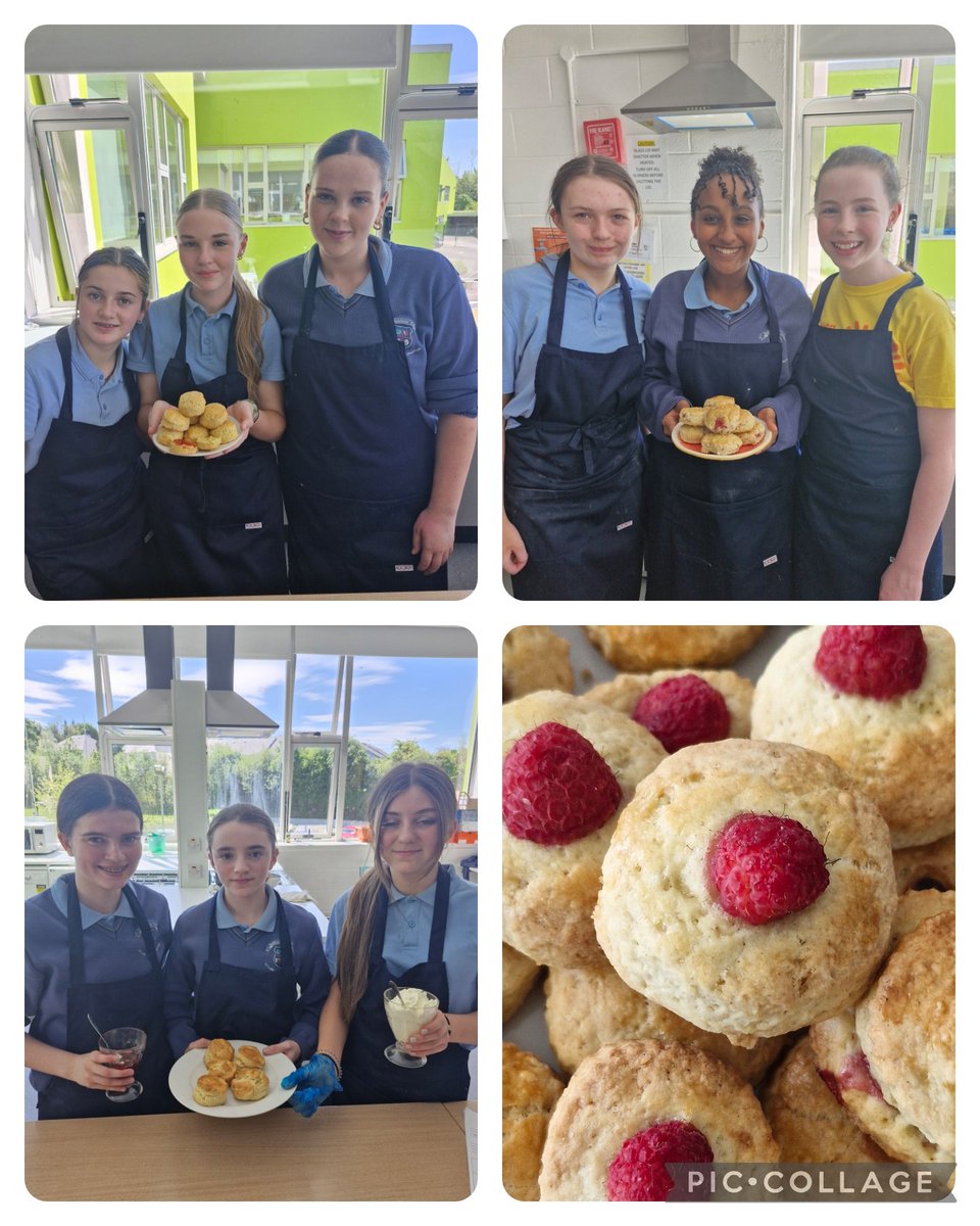 👩‍🍳Well done to the 1st Yr Home Ec class who completed their summer cookery exam. Each group made a batch of plain or flavoured scones today. Lovely smells coming down the corridor girls. 👏🥯  #ballinamore #Leitrim #homeeconomics