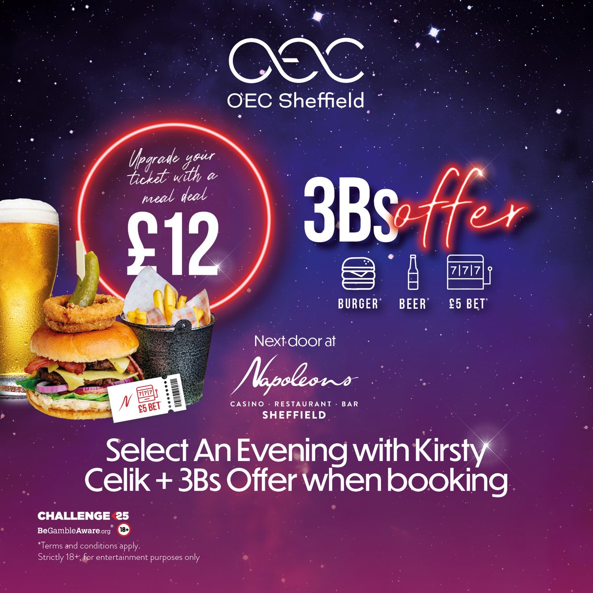 Join us for an unforgettable evening with renowned #medium Kirsty Celik as she connects with the spirit world to bring messages of love, healing, and guidance... 🔮 ✨ Add a dining experience at Napoleons Casino, #Sheffield? 🍔 🍺 Book now 👉 shorturl.at/kGOU8
