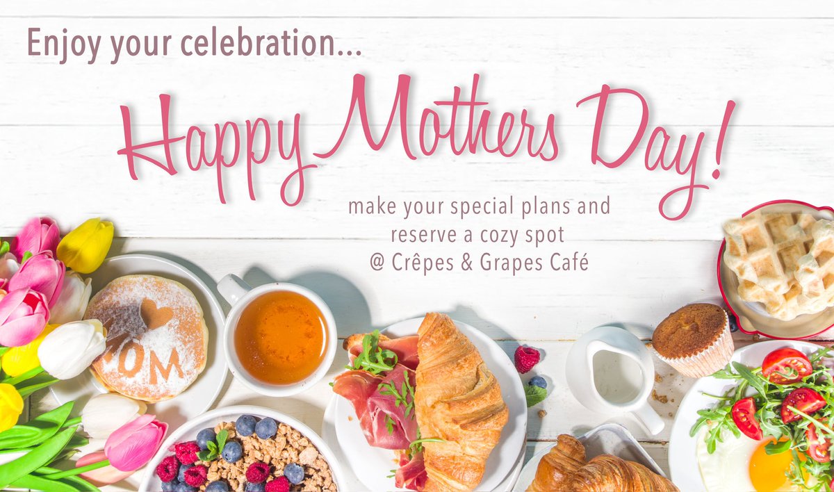 CrepesandGrapes's tweet photo. 🌳☀️ These are such beautiful #spring days! So, are you ready for Mother’s Day? 🥰 We’d love to #celebrate with you! Visit https://t.co/lRhEE4XJAz to make reservations! 📲

#mothersday #eatlocal #sharemoments #goodeats #shoplocal #whittierca #family #friends #love #life https://t.co/bG4vB4yXYa