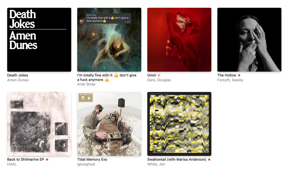 Been a busy New Music Friday today, but the standouts have definitely been @DouglasDare, @KeeleyForsyth, @ArabStrapBand, Jim White with Marisa Anderson, @IGLOOGHOST, @amendunes and HAAL. Album title of the year definitely goes to Arab Strap, though.
