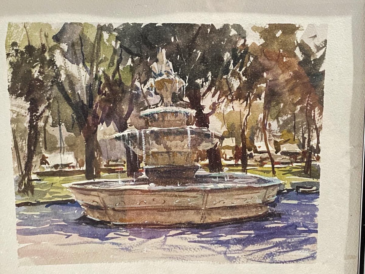 Fountain, watercolor sketch