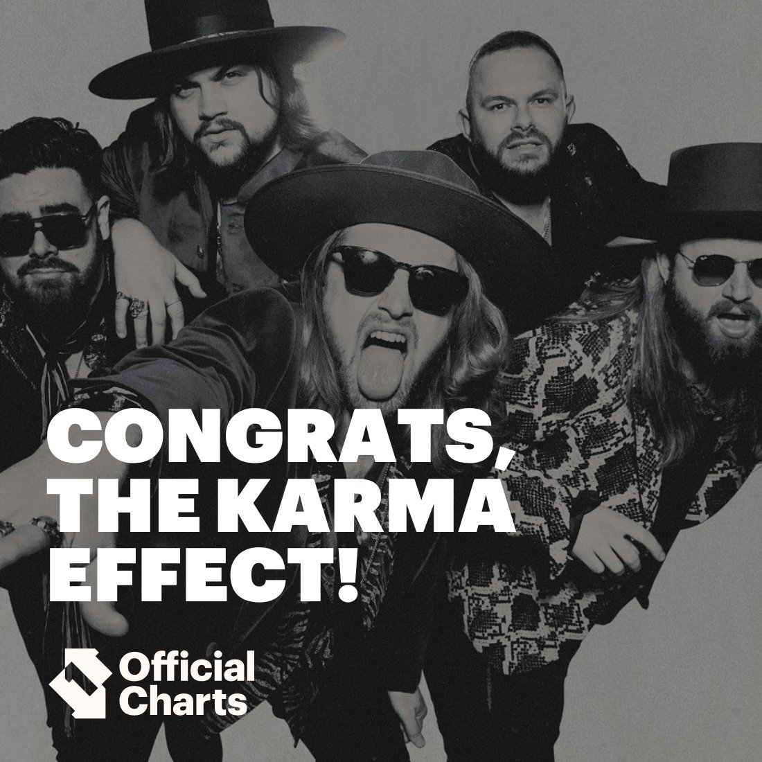 🤘🎸 Official Albums Chart debut! 🎸🤘 The Karma Effect (@KarmaEffectUK) are a brand-new entry with #PromisedLand 🖤 Go on, fellas! Check out where the boys have charted here: officialcharts.com/chart-news/dua… #TheKarmaEffect @EaracheRecords