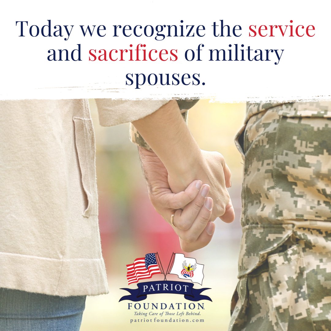 May 10th is #MilitarySpouse Appreciation Day. #PatriotFoundation is proud to offer #scholarships to #military spouses of those wounded, killed, injured or fallen seriously ill in service to our nation.

Donate today at PatriotFoundation.org

#MilitaryWife #MilitaryHusband