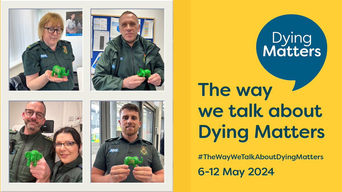 We are encouraging communities to have honest and timely discussions about death and dying which can transform the end of someone’s life and give family and friends clarity over what to expect at a difficult time. #DyingMattersAwarenessWeek #ConfrontTheElephantInTheRoom