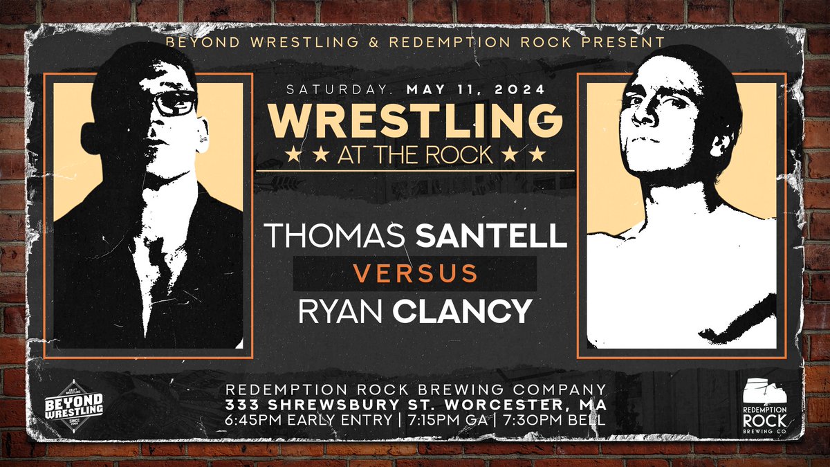 The Redemption Rock Randomizer put together some intriguing matches for tomorrow night's debut at @RR_BrewingCo in Worcester - just 5 minutes from the White Eagle! 🎟️ beyondwrestlingonline.com/redemption Only a few tickets remain before we are SOLD OUT for this 21+ limited engagement event.