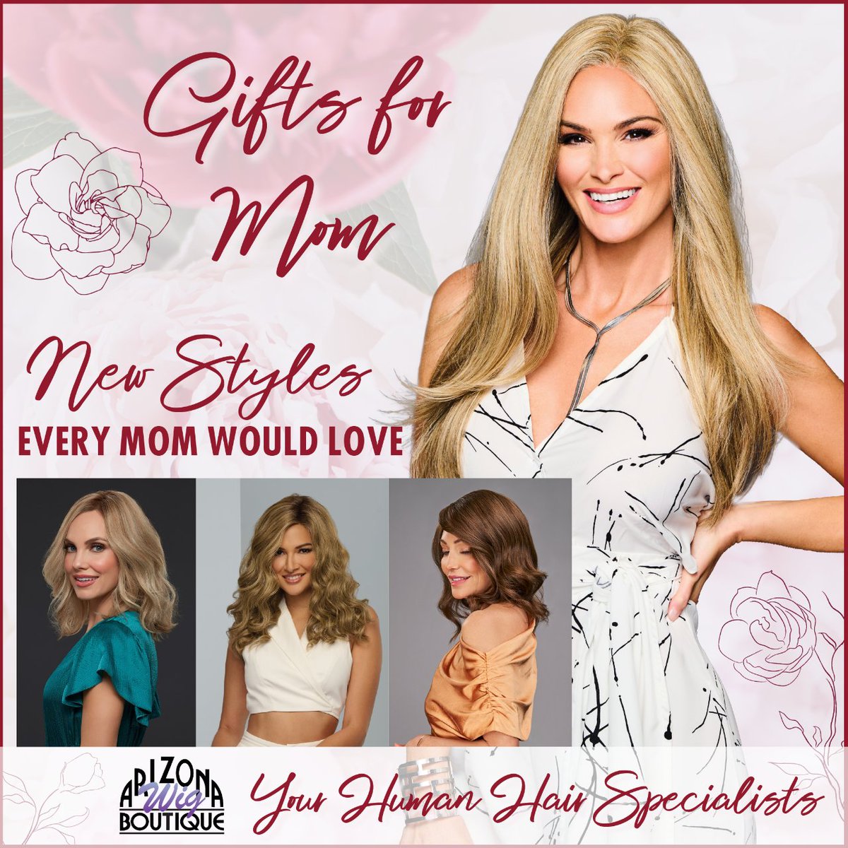 Treat Mom to Something Special!  Give the gift of style and confidence with a new wig! From chic bobs to glamorous curls, we have new styles that every mom will adore.  Make Mom feel beautiful inside and out. Visit us today. No Appointment Necessary #GiftsForMom #MothersDay