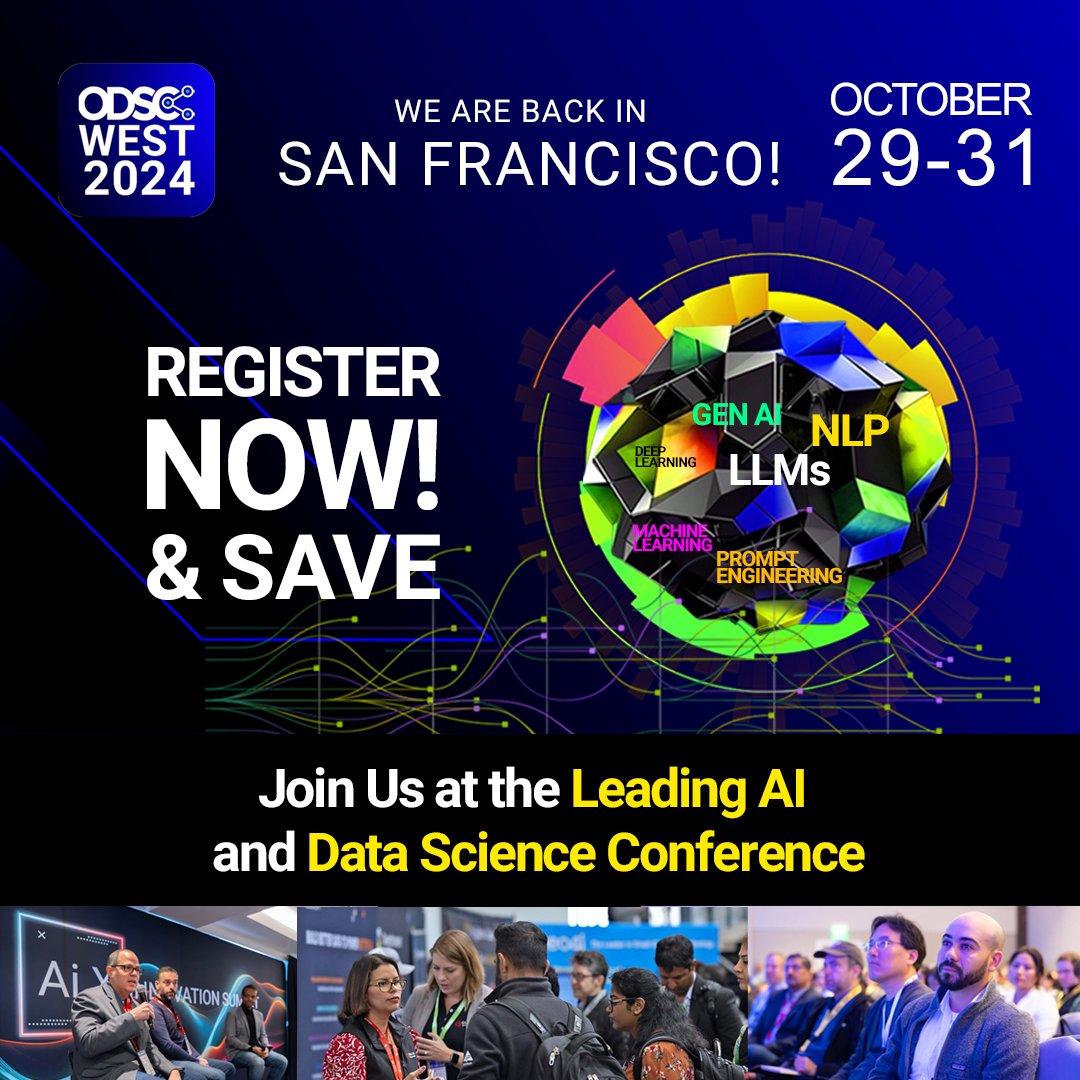 ATTN #DataScientists and #AI fans! Mark your calendars! #ODSCWest 2024 returns to the heart of Silicon Valley on October 29-31. Register now and save: bit.ly/3QXcPtp by @_odsc ————— #ODSC #DataScience #GenAI #GenerativeAI #MachineLearning #DeepLearning #Coding #Python