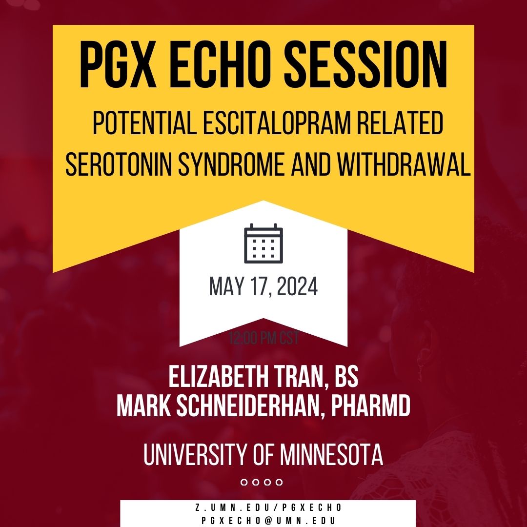 pgxecho's tweet image. #pharmacy #UMN  #projectecho #pgx #pharmacogenomics