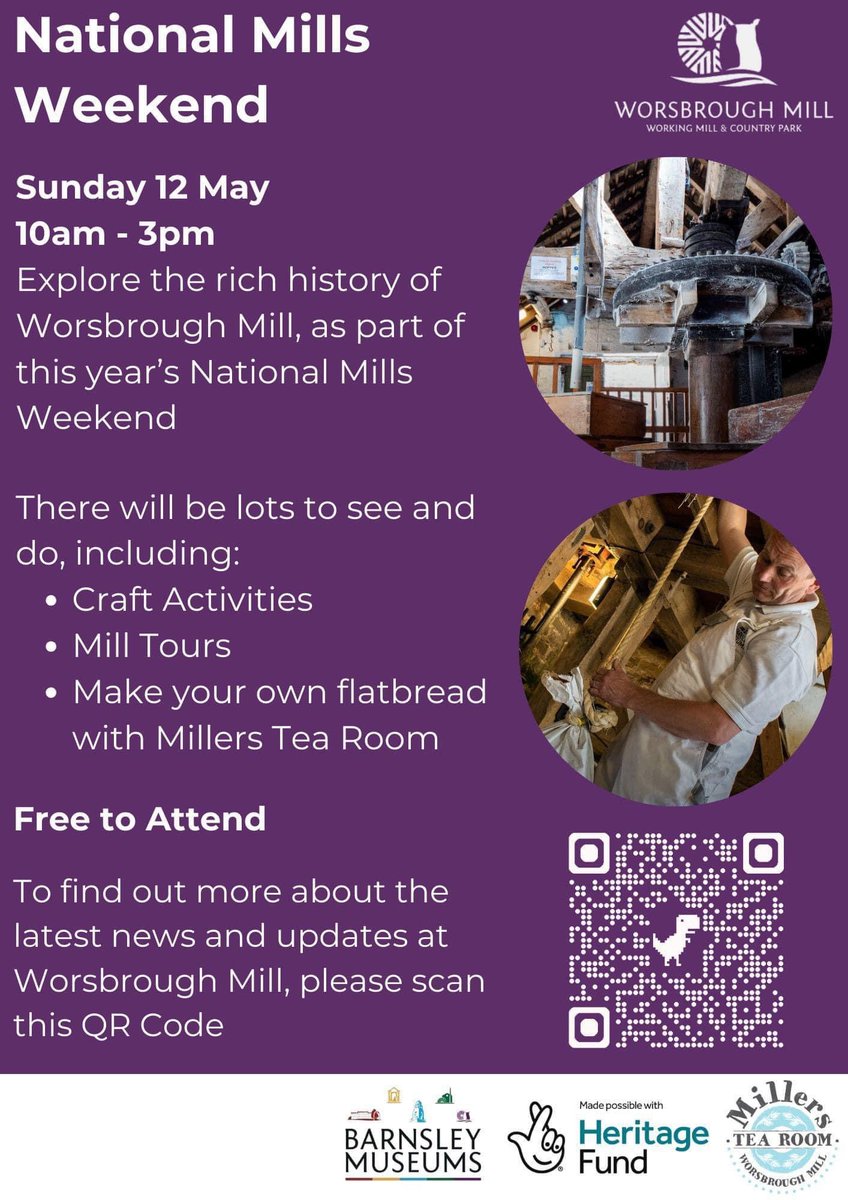 It's #nationalmillsweekend this weekend, and to celebrate, @Worsbrough_Mill are holding an event this Sunday from 10am till 3pm. Mill tours will be at 11am and 2pm. See you there!!