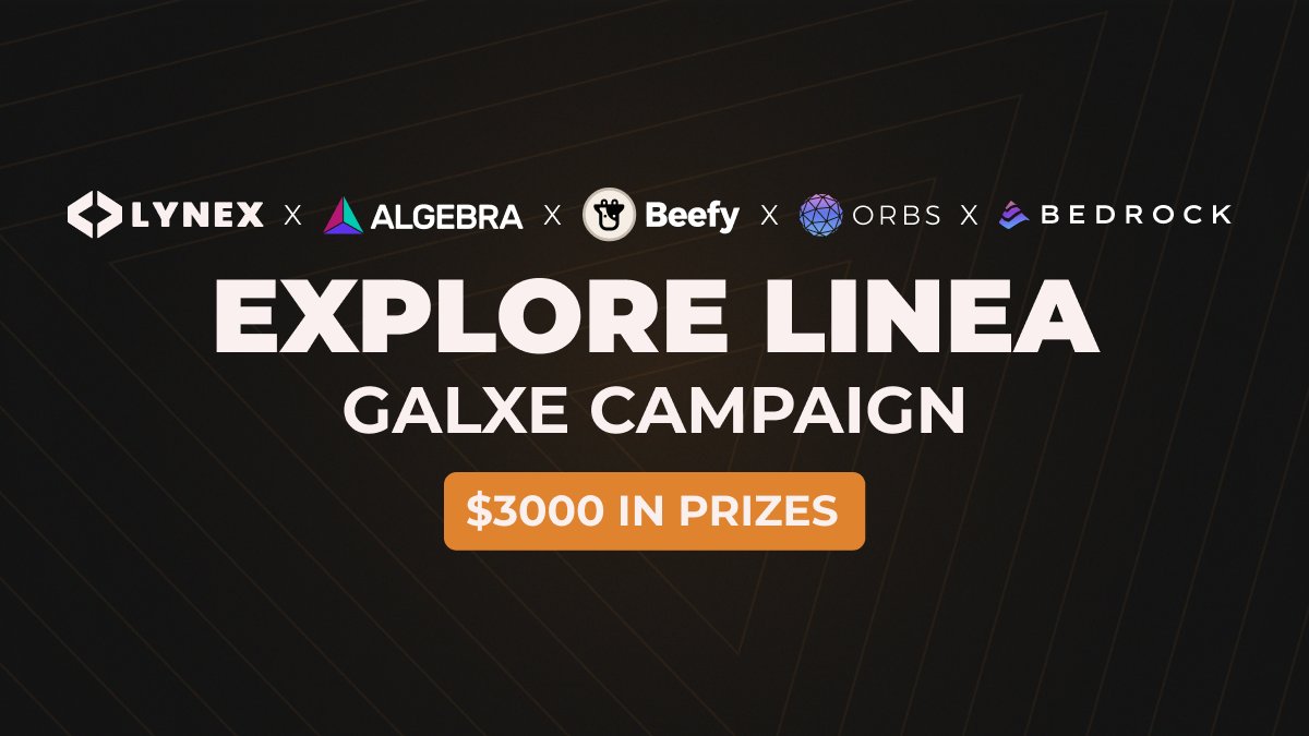 Don't forget to join our campaign with @CryptoAlgebra, @beefyfinance, @orbs_network and @Bedrock_DeFi! Participants who complete all the tasks will be eligible to receive a share of the $3k pool prize – $2k in bveLYNX and $1k in USDC. Join now! 👇 app.galxe.com/quest/CryptoAl…