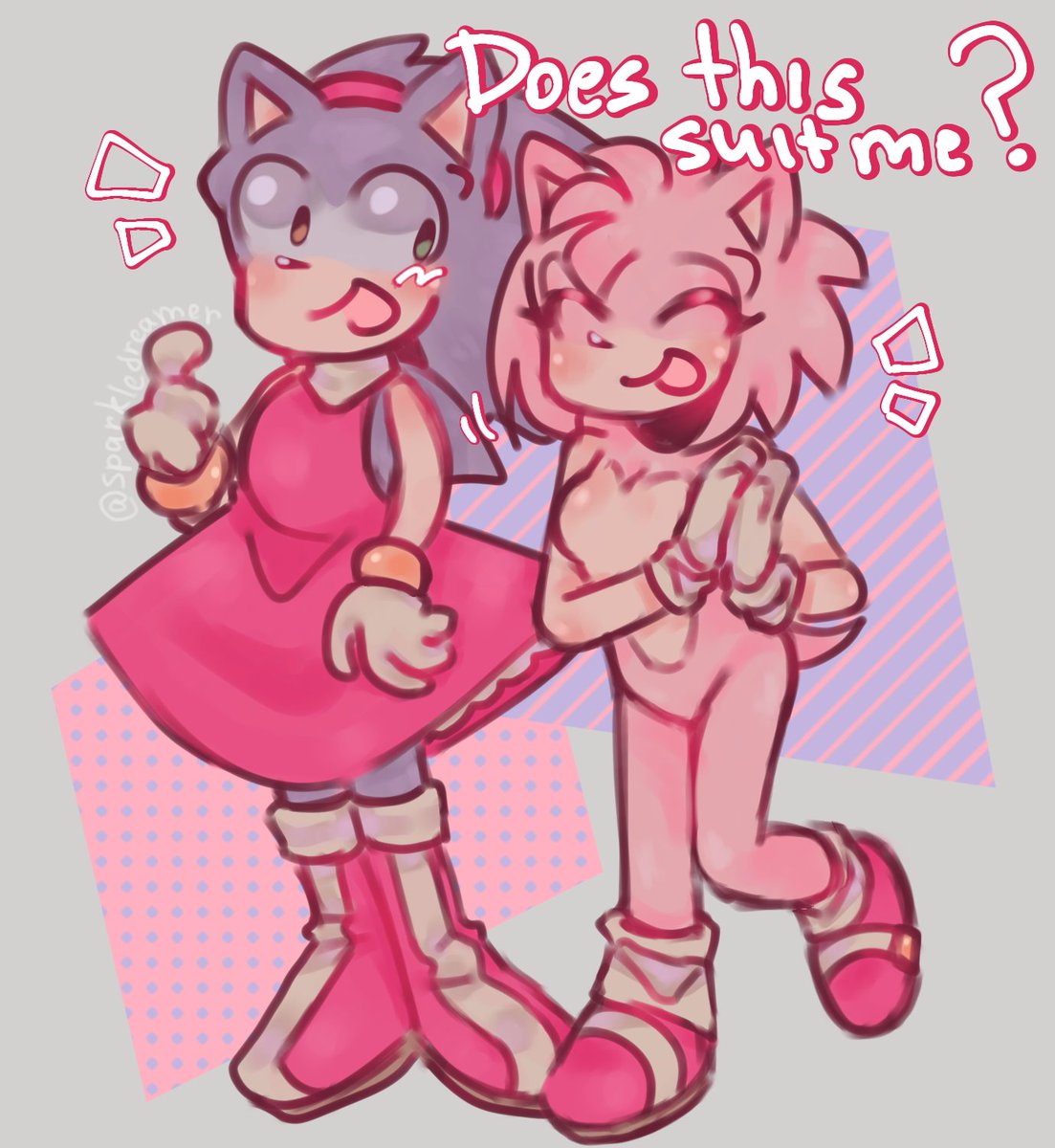 they swapped clothes c:

˚✦. #sonic #sonicthehedgehog #amyrose #sonamy(?) #fanart