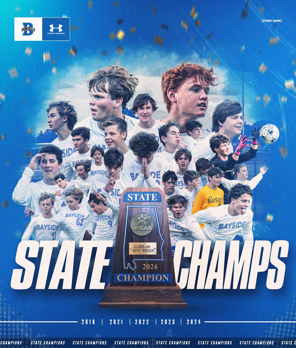 🏆 BAYSIDE BOYS SOCCER ⚽️ nets a 2024 4A STATE CHAMPIONSHIP. Luke Ferguson drills two goals and is MVP. Stephen Trotter adds a goal late to give the Admirals a 3-0 victory over Mars Hill Bible. Absolutely clinical performance by Coach Jamie Ferguson and the Admirals.