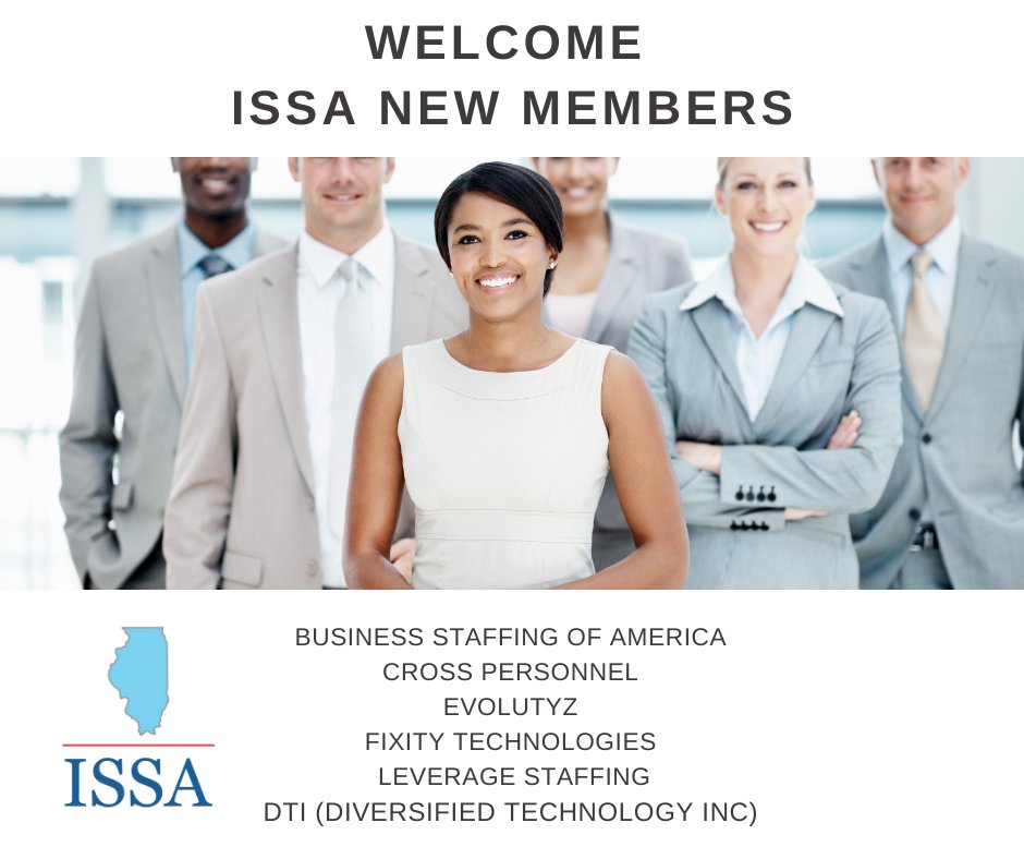 Welcome to the Illinois Search and Staffing Association's newest member companies! If you're not a member and you'd like to join, email info@issaworks.com for more information. #ISSA #NewMembers #StaffingIndustry
