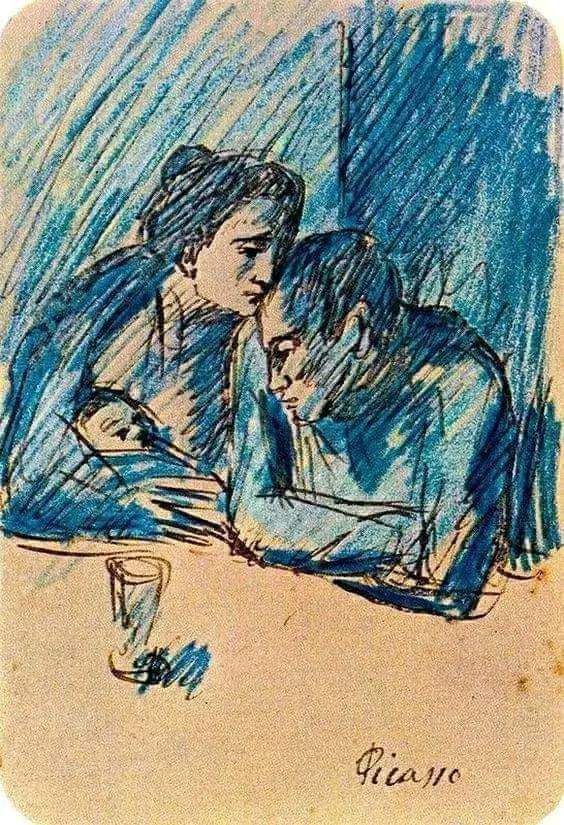 El Eremita (@dinamitteros) on Twitter photo Pablo Picasso.
1881-1973.
Man and woman with a child in a café, 1903. Pablo Picasso.
1881-1973.
Man and woman with a child in a café, 1903.