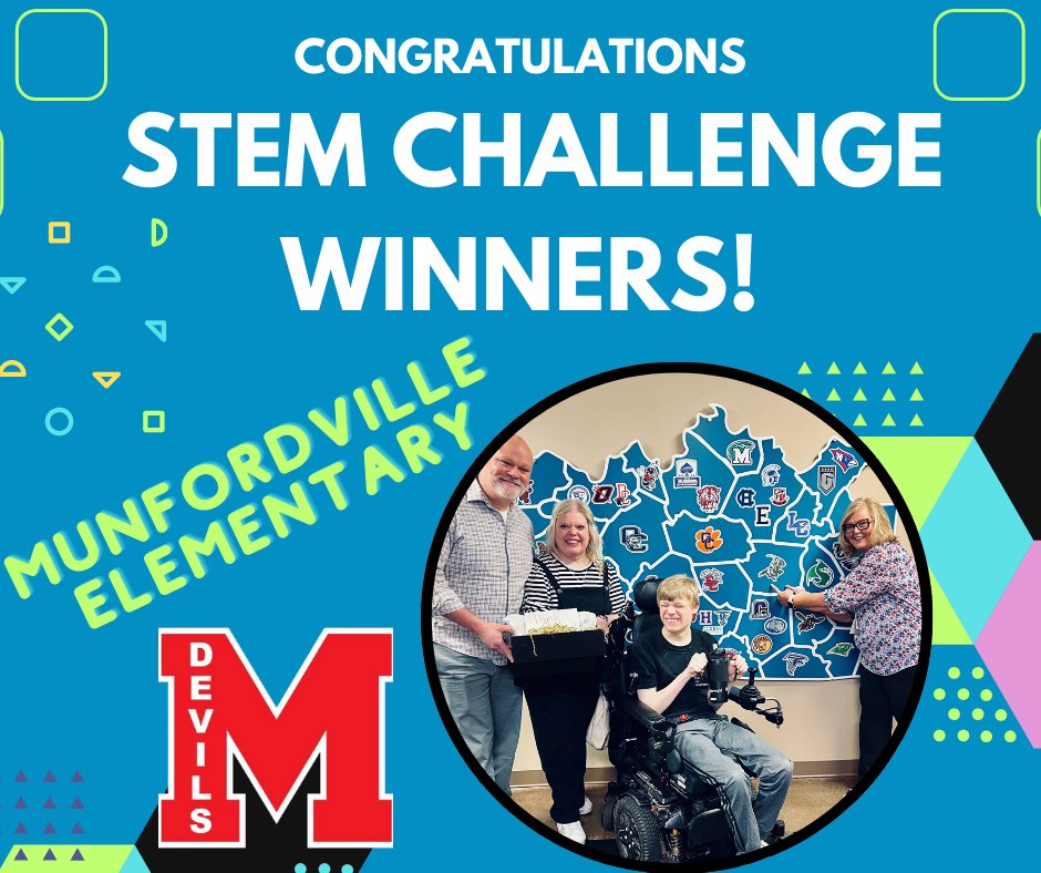 GRRECKY's tweet photo. ‼️IMPORTANT ANNOUNCEMENT‼️
We're pleased to announce the winner of GRREC's STEM Challenge is MUNFORDVILLE ELEMENTARY! We are so impressed with this team's perseverance, empathy, creativity, and critical thinking! We are PROUD of this group of young leaders in the STEM field! https://t.co/g1kbolJkb3