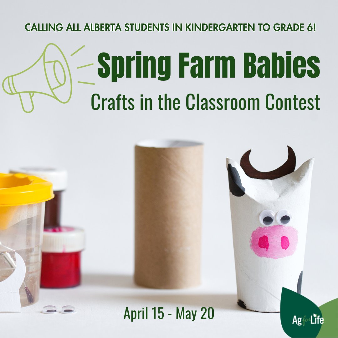 Join the Spring Farm Babies - Crafts in the Classroom Contest, open to Kindergarten to Grade 6 students! From April 15th to May 20th, 2024, share a photo of your farmed-themed masterpieces for a chance to win a classroom goodie basket! ✨ agricultureforlife.ca/farm-babies-cr…