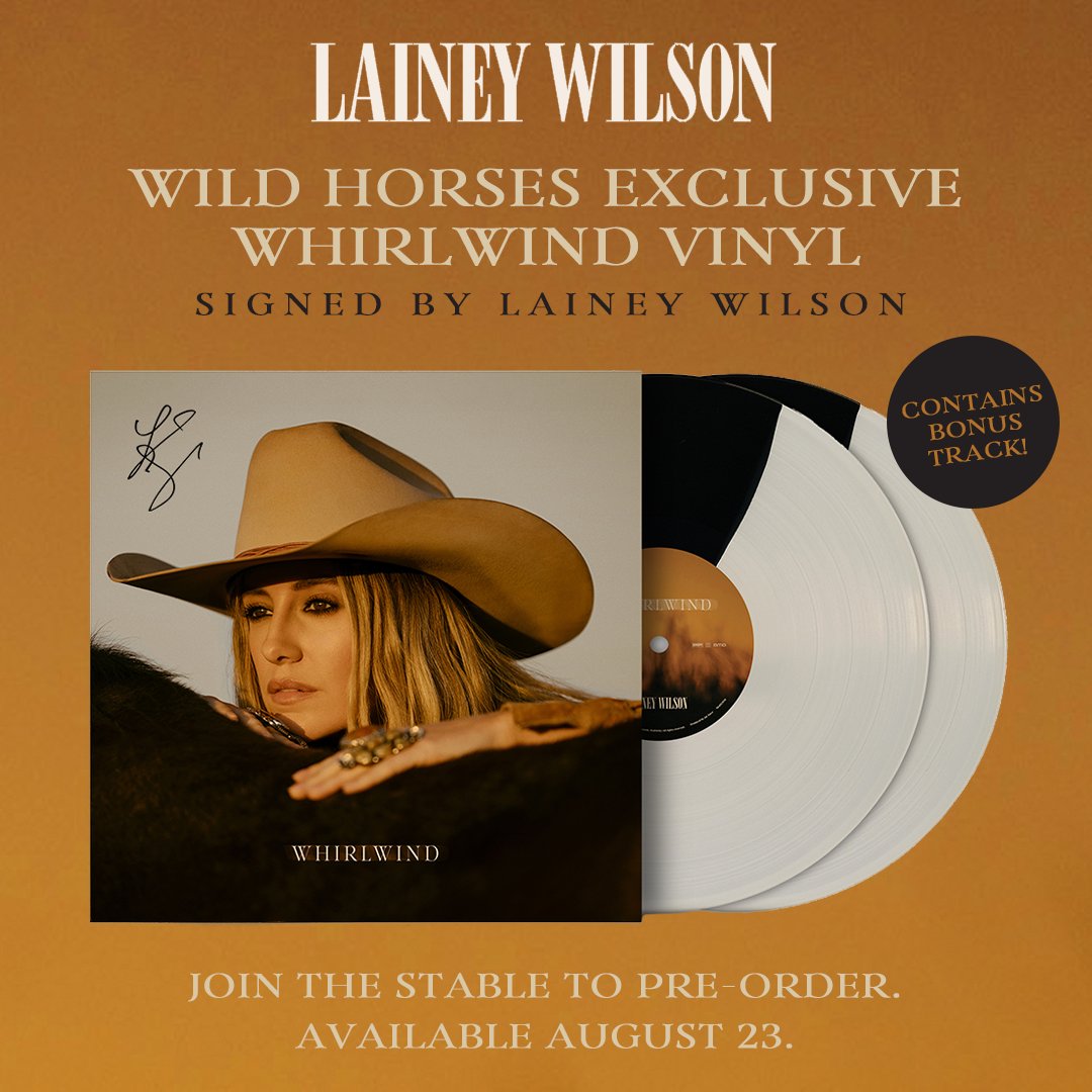 I wanted to do something special for my @laineywldhorses so I've launched an exclusive members-only vinyl that'll be signed by yours truly! If you haven't already, join The Stable to get access. Wild Horses, check your email or visit the app to get yours. laineywilson.com/stable