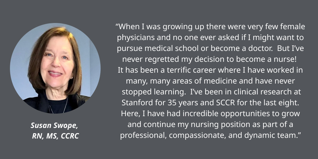 As a nurse, #SCCR's Susan Swope is fueled by the profession's continuous opportunities for learning & personal growth! We're so pleased to have her deep knowledge & experience on our team! #NursesWeek