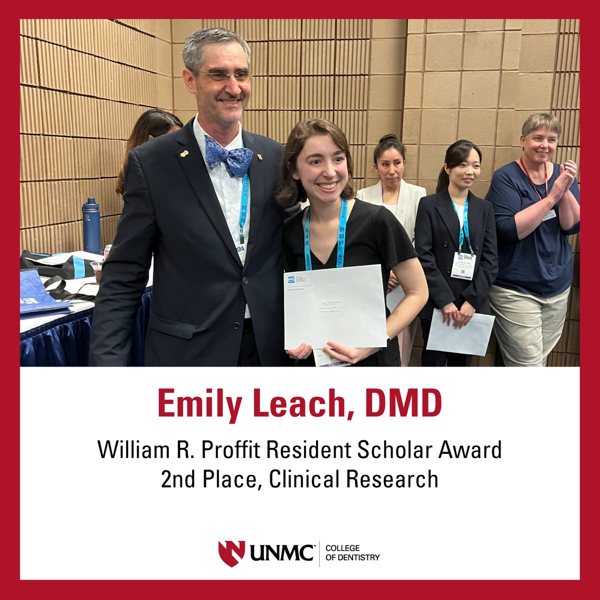 Congrats to Emily Leach, DMD, orthodontics resident, for receiving 2nd place in clinical research at the American Association of Orthodontists' Dr. William R. Proffit Resident Scholar Award event for 'Disposal of Orthodontic Clear Aligners: Out of Sight, Out of Mind?' #iamunmc