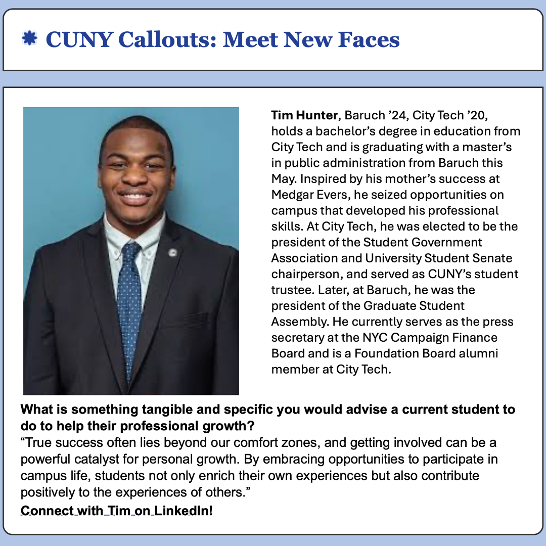 📣Check out CUNY Weekly featuring #MarxeAlumni Tim Hunter! ow.ly/atVI50RAGeG #MarxeSchool #MarxePride #MarxeImpact #MPA