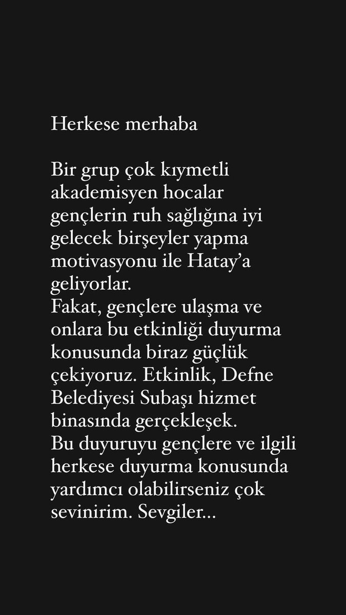 Sevgili dostlar hep gülüp eğlenelim eyvallah ama bazı konularda dayanışmamızı eksik etmeyelim. Hatay’daki gençlere ulaşmakta zorluk çekiyor @deryaugun öğretmenimiz ve arkadaşları. Bu duyuruyu gençlere ulaştıralım. @oayhansahin @feyza_saglik @Ezinogre1967 @Hayirlivera