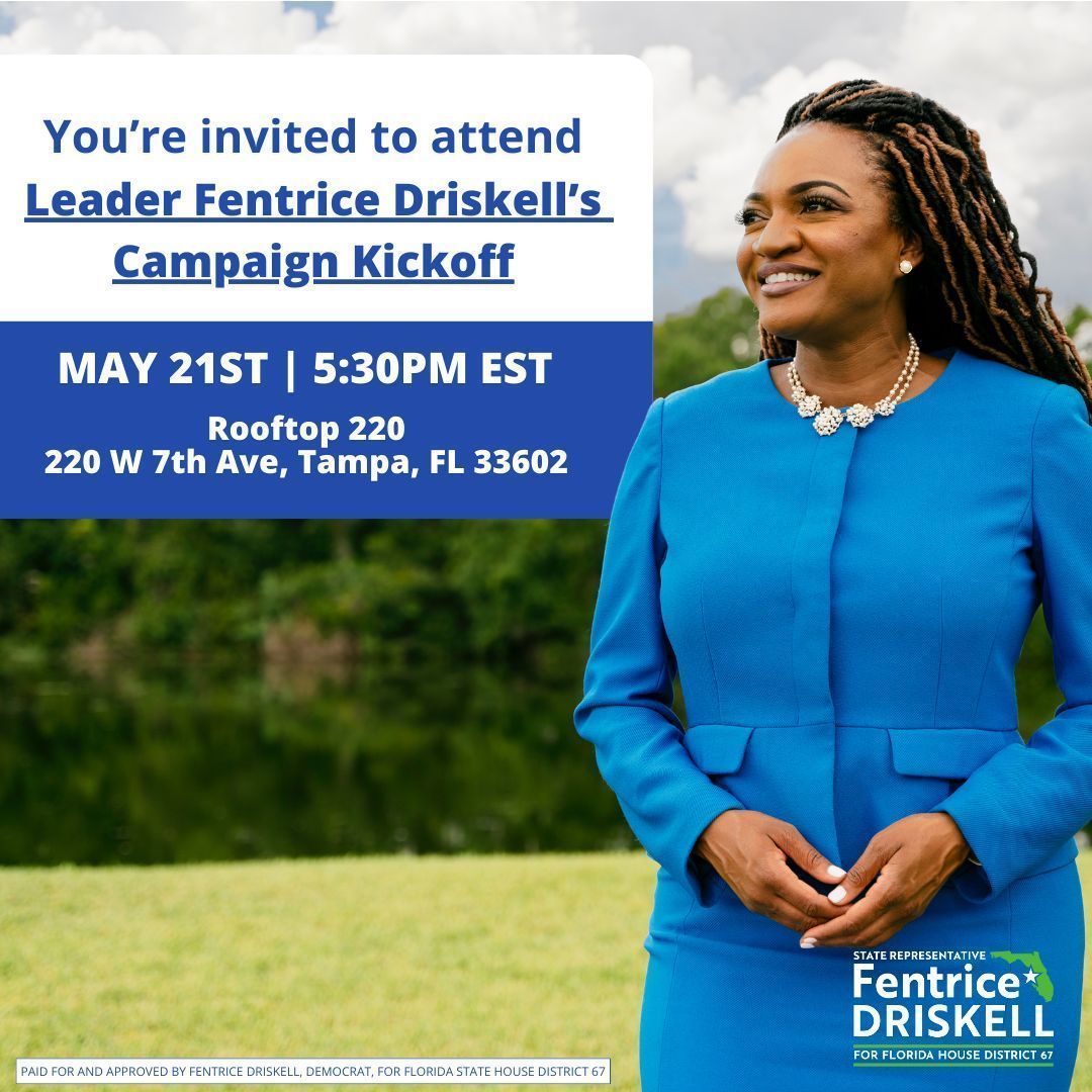 Join me for my campaign kickoff on May 21st! 🚀 I can't wait to share my plans for this year and how I will continue to show up for the constituents of HD 67 and every Floridian. #CampaignKickoff #FentriceForFL RSVP/Donate Here: buff.ly/4b5Rbgx