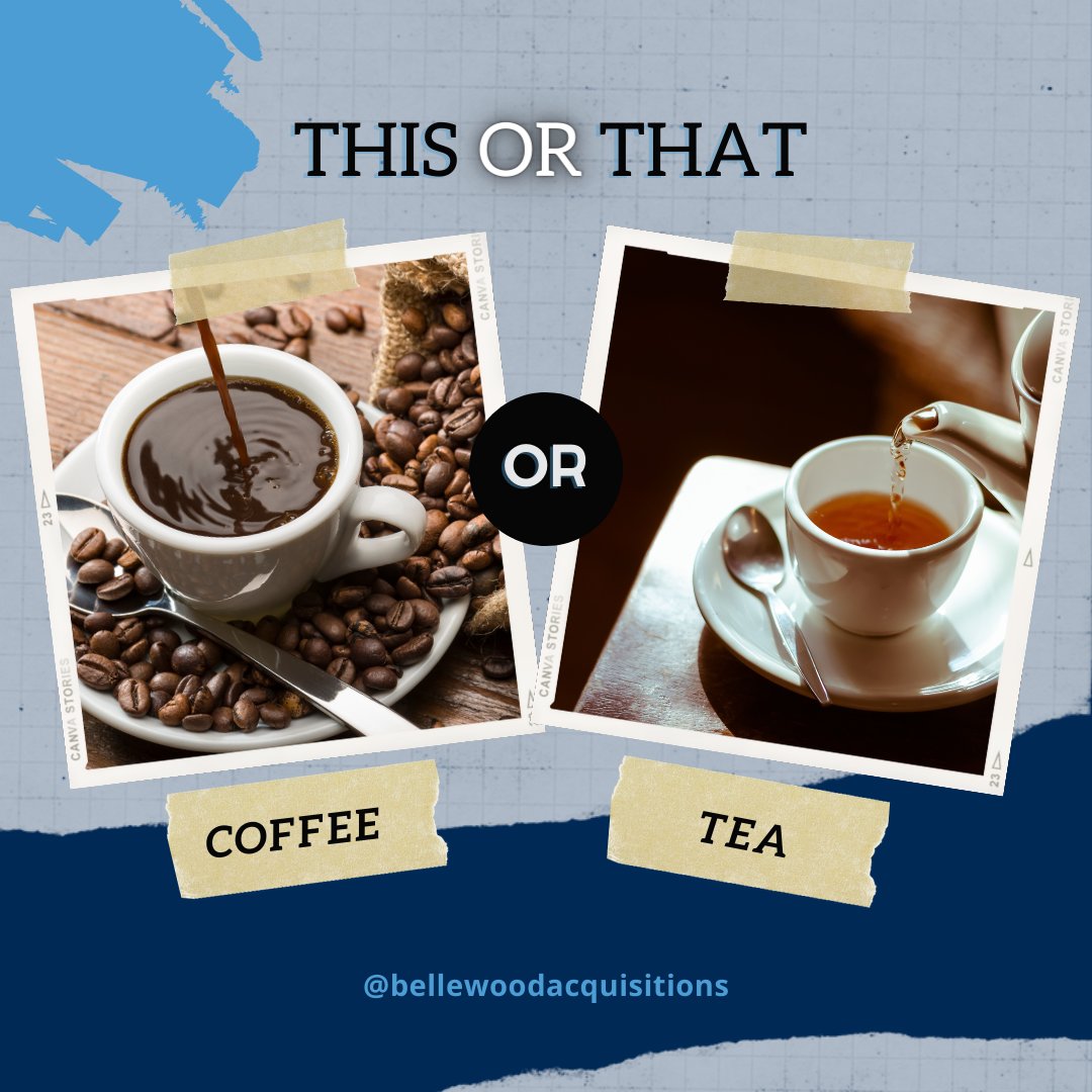Time for a friendly debate! Coffee or tea: Which one fuels your day? Share your preference below!  ☕ 🍵
-
#thisorthat #coffeeortea #bellewoodacquisitions