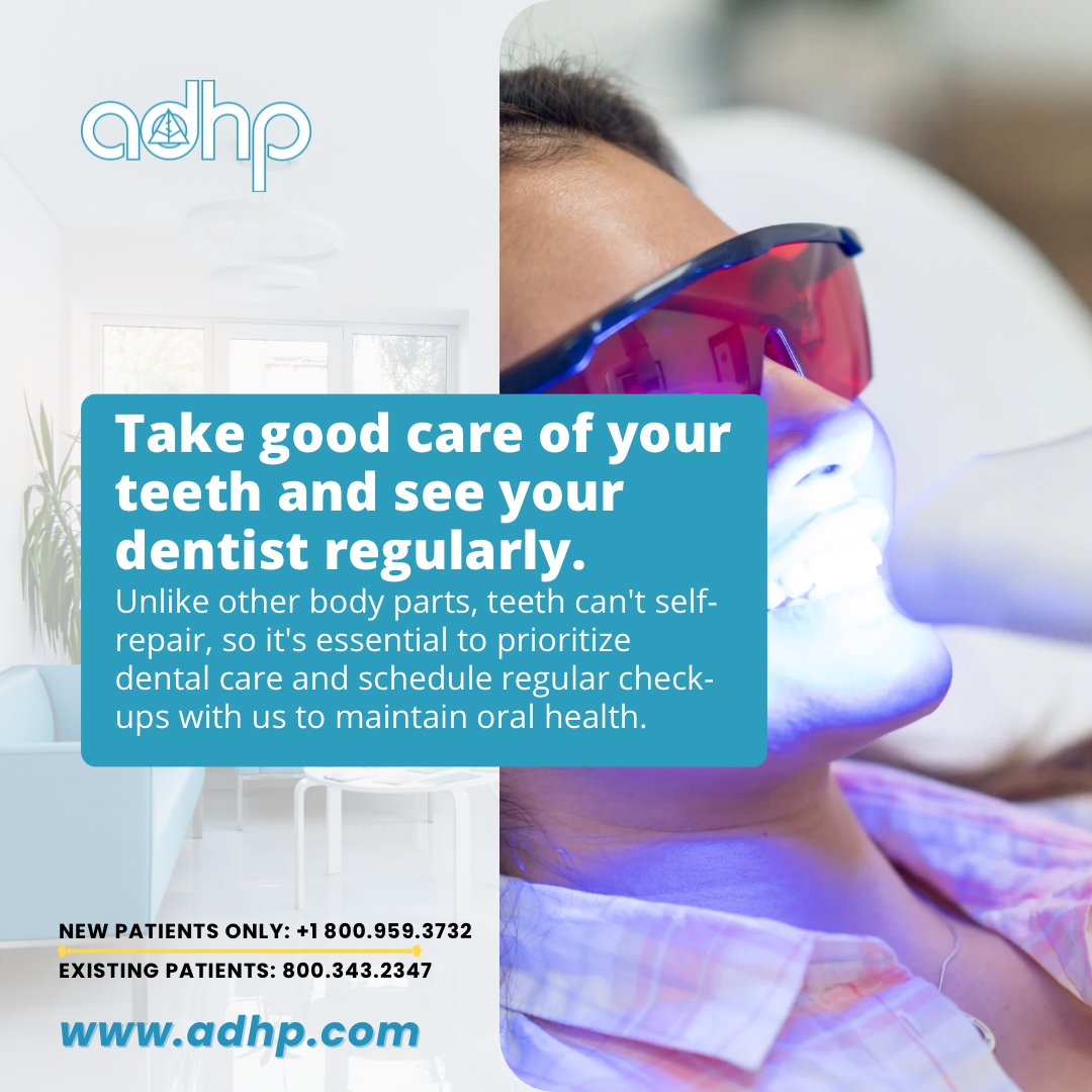 teethimplantsdr's tweet image. Your smile deserves the best care! Regular check-ins with your dentist keep your teeth shining and your oral health in check. 😁 Schedule your appointment today and keep your smile at its best! 

#ADHP #DentalHealth #HealthySmile #DentistAppointment
