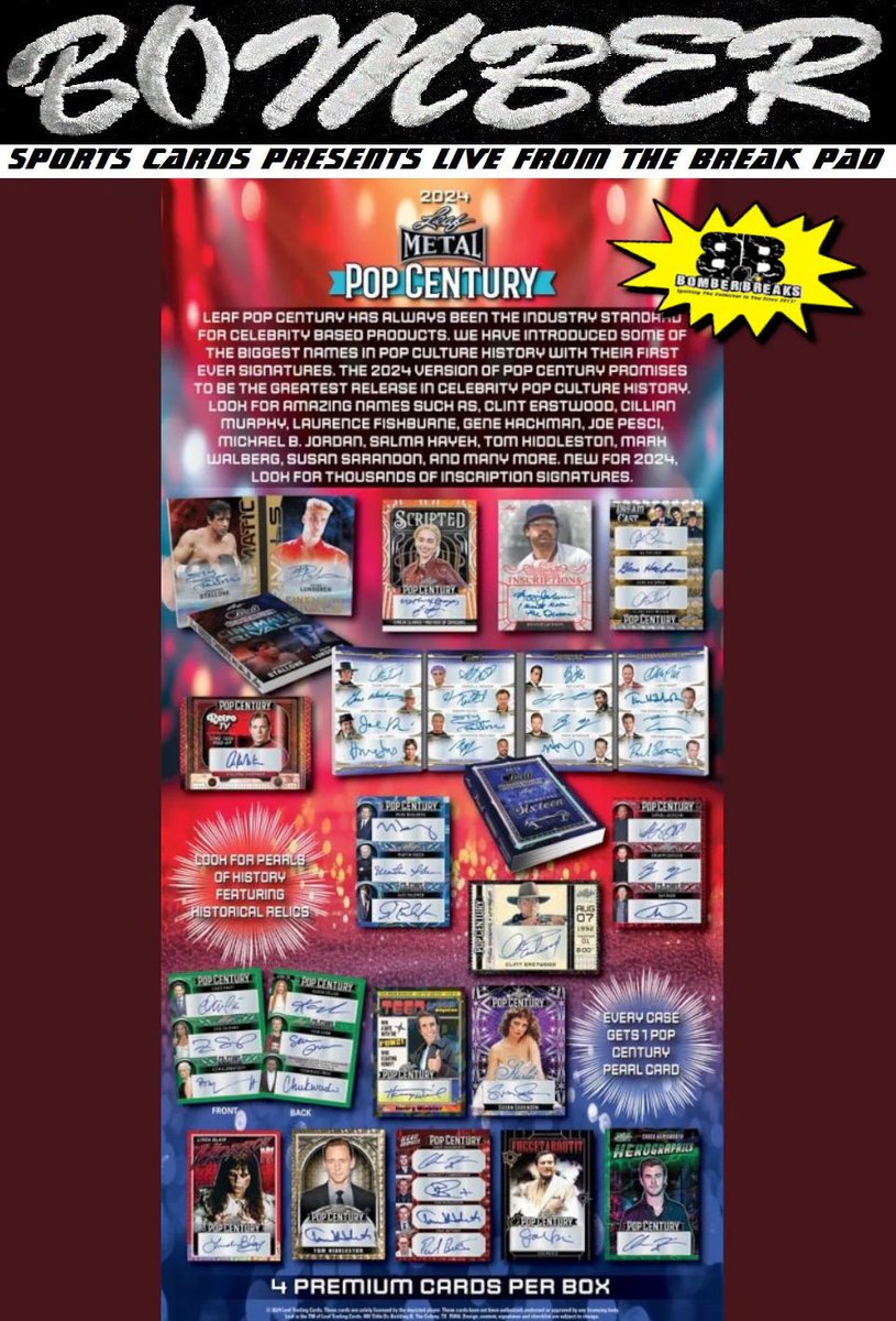 Break #5 now Listed on Site! $23.99 per Spot! 🚨 2024 Leaf Metal Pop Century 2-Box Break #5 - Random Checklist Style! Join in now at: bomberbreaks.com/products/frida…