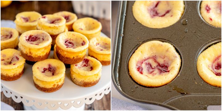 You will love these cute little Lemon Mini Cheesecakes! They have a lemony creamy cheesecake filling, with a luscious homemade raspberry swirl!
 #cheesecake #dessert #recipe #kyleecooks kyleecooks.com/mini-lemon-che…