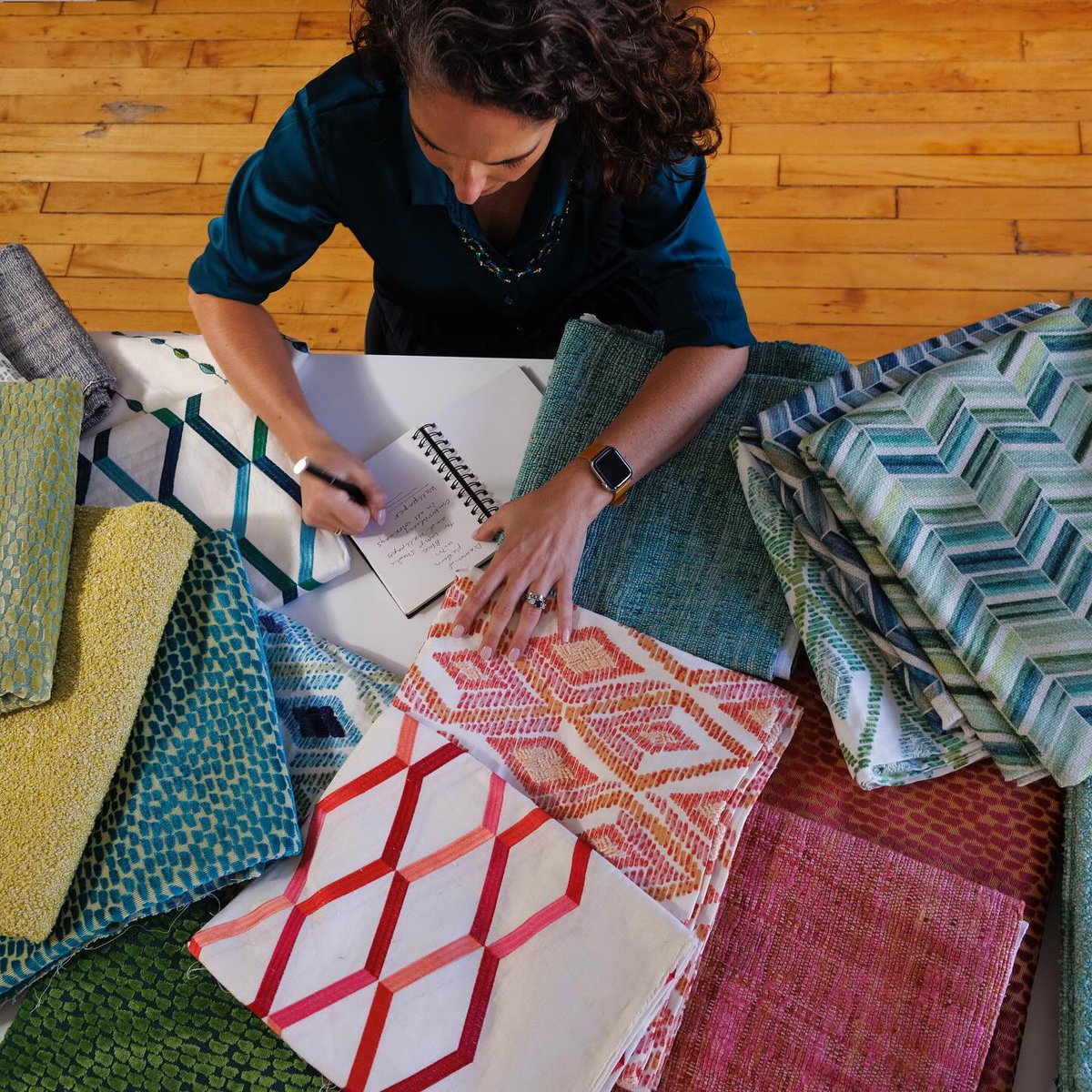 Embracing rich textures and iridescent colors, <a href="/nadia/">💖nadia</a>.watts’ Gem Collection shines with modern embroidery, prints, velvets and boucles in brilliant pops of chartreuse, fuchsia and teal, designed to mimic the shimmering hues of her family’s legendary Tiffany stained glass.